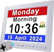 Newest Digital Clock 2.0 with 30 Alarms, Auto DST, Custom Reminders, 10-Level Auto Dimmer, 8 Colors, 6 Display Effects, Memory Function- with Adaptor & Remote