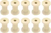 uxcell 25Pcs Wooden Bobbins, 0.79" x 1.18"(WxH) Unfinished Wooden Spools Wire Weaving Bobbins Empty Thread Spools for Crafts DIY Art Embroidery Sewing Thread Twine, Beige