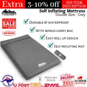 Double Bed Size Self-Inflating Camping Mattress 10cm Foam Outdoor Portable Grey