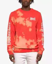 Junk Food Men’s King of Beers Long Sleeve Crew Neck Fleece Sweater, Red, XX-L...