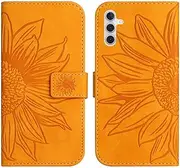 Compatible with Samsung Galaxy A04s 4G Cover,Compatible with Samsung Galaxy A04s 4G Flip Kickstand Card Slots Magnetic Closure Phone Case Yellow