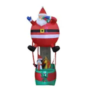 Christmas Decoration Inflatable 240cm Santa Hot Balloon LED Lit Christmas Outdoor Decoration