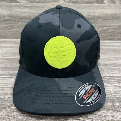 FOX Racing Flexfit Session Hat Cap Large/XL Black Camo NWT