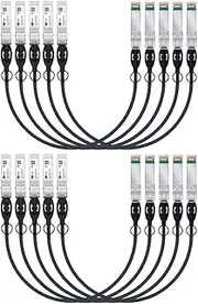 10 Pack SFP+ Cable, 10G SFP+ DAC, 0.3M(0.98ft), Passive Direct Attach Copper Twinax Cable for Cisco SFP-H10GB-CU0.3M, Ubiquiti UniFi UC-DAC-SFP+, TP-Link, Meraki, Mikrotik, Intel, Fortinet, Netgear