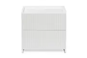Nasrin 50cm Two Drawer Bedside Table - White