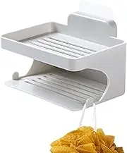 Soap Dish Double Layer - Bar Soap Holder,Soap Holder for Shower Wall, Soap Saver with Drain Tray, Double-Layer Drainage