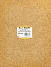 Hygloss Cork Sheets Self-Adhesive 2mm Thick 2/Pkg-8.5"X11"