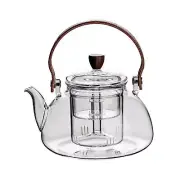 Glass Teapot 1L Heat Resistant Glass Teapot Kettle for Camping Indoor Family