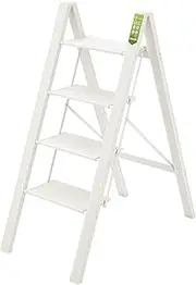 [RIKADE] Step Ladder, Folding Step Stool with Wide Anti-Slip Pedal, Aluminum Portable Lightweight Ladder for Home, Kitchen and Office Use, 330lb Capacity