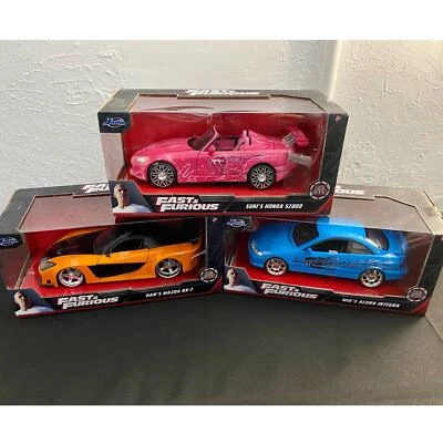 Jada Fast & Furious 3 Car Bundle: Suki's Honda, Mia's Acura, Han's Mazda