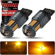 KaiDengZhe 7440 LED Turn Signal Light Bulb Yellow, Newest upgrade CANBUS 12V T20 LED Bulb, Anti Hyper Flash 24V NA7440 W21W LED Bulb Amber Replacement for Front and Rear Position Light, 2PCS