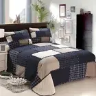 Cotton Floral Quilted Coverlet Patchwork Bedspread Queen Size Bedding Linen New
