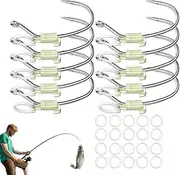 Luminous Live Shrimp Hooks, 10pcs Shrimp Hooks Fishing Saltwater, Carbon Steel Barbed with Holes, Live Hooks Fishing Saltwater, Portable Luminous Baitholder, Compact Strong Hooks for Freshwater