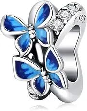 [DOYIS] Butterfly Charms fit for Pandora Bracelets 925 Sterling Silver Spacer Bead Charm Jewelry for Women