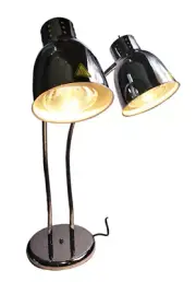 Dual Food Heat Lamp 2 Bulb Restaurant French Fries Fried Chicken Warmer 110V