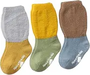 ORFOFE 3pairs Non- Socks with Grippers Boy Girl Floor Socks for Walking Comfortable Breathable for Years Chic Design
