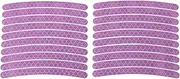X AUTOHAUX 20 Pcs Arc Wheel Rim Stickers Car Wheel Rim Tapes Decoration Stickers for 14-22" Taro Purple Reflective PET