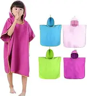 Letuwj Kid’s Soft Compact Changing Robe Towel Poncho with Hood for Swimming Changing for Boys and Girls