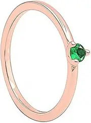 [GWSGSFAS] S925 Rose Gold Plated Ring Polished Fork Shape Stackable Rings for Wedding Women Jewelry