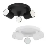 Spot Indoor Surface Mounted LED Spot Light Round 3xGU10 w/ Adjustable Heads in Matte Black or Matte White