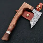 custom handmade damascus steel hunting axe viking hatchet tomahawk straight axe