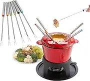 ZenithAur Marshmallow Roasting Sticks 6Pcs, 24cm Stainless Steel Fondue Sticks with Cheese Forks for Camping, Picnic, and Buffet
