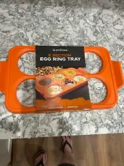 Blackstone Silicone 6-Section Egg Ring Egg Mold Tray in Orange, New