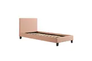 Single PU Leather Bed Frame Pink