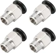 XYWHPGV Straight Pneumatic Push to Quick Connect Fittings 1/8NPT Male X 6mm Tube OD Silver Tone 4pcs(87af6 42b99 c7846 5878f a912e ec00a