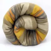 Soft and Warm Golden Brown Striped ALPACA Wool Blanket plaid queen throw