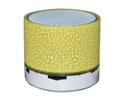 A9 Portable LED Light Crack Bluetooth-compatible Speaker U Disk TF Card Subwoofer Music Player for Phone - Yellow