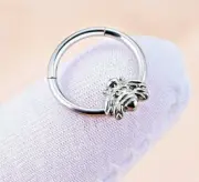 16G 5/16" 3/8" Titanium Bee Hinged Clicker Nose Septum Ring Tragus Snug Ear Ring