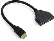 xiwai HDMI 1 in 2 Out Splitter Adapter Cable, HDMI Male to Dual HDMI Female 1 to 2 Way Switch Extension Cord for PC HDTV Laptop 1080P
