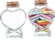 Vaguelly 2Pcs Transparent Wish Jars with Corks Multipurpose Containers for Drift Bottles Perfume and Art Decoration for Creative Desktop Display
