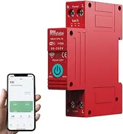 Wif 1P Ligent Circuit Breaker Single Phase Digital Display Metering Switch Voltage T Protective Device Compatible with Alexa and Assistant for Voice Multicolor