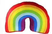Poitemsis 13.7" Rainbow Pillow For Girls Kids Bed Decoration Cushion Arch Shaped Stuffed Plush Sofa Chairs Throw Pillows