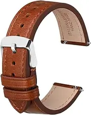 [Anbeer] Quick Release Leather Watch Straps Genuine Watch Bands for Men Women,18mm 20mm 22mm Italian Leather Watch Strap, Stainless Steel Buckle