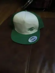 STREAMLINE LOGO GREEN/WHITE TRUCKER FLAT BILL SNAP BACK HAT Hyzer Farm disc cap