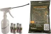 AIRCONcare Organic Air Conditioner Cleaning Kit Concentrate 4 x Standard Wash/Air Conditioner Cleaner for Split Ductless (W/Fast-Drain Large Wash Bag)
