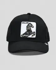 [Goorin Bros] Goorin Bros Men's The Stallion Trucker Cap in Black One Size Black
