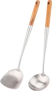Wok Spatula and Ladle Set - 17 Stainless Steel Tools