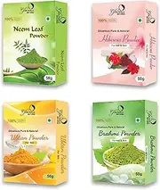 Combo Pack of 4 (Neem Leaf, Hibiscus, Ubtan & Brahmi Powder) 200gms (50gX4)