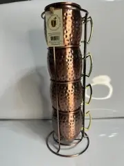 Brand New Set of 4 20 oz Moscow Mule Mugs with display rack with Tags