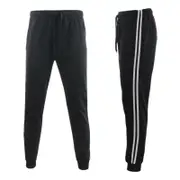 FIL Men's Stripped Track Pants Jogger Trousers Trackies Sweat Pants Zipped Pockets