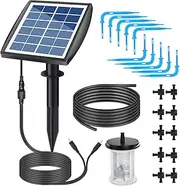 Solar Irrigation Solar Auto Watering System Solar Powered Automatic Drip Irrigation Kit Self Watering Devices with Water Sensor Timer for Plants in Patio Balcony Green House ALKOY