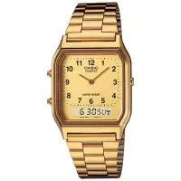 在飛比找momo購物網優惠-【CASIO 卡西歐】金色年華成熟都會時尚腕錶(AQ-230