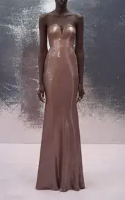 [Alex Perry] Sequined Strapless Gown