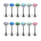 6mm-12mm Internal Thread Labret Ring Opal Steel Bar Monroe Lip Ear Stud Piercing