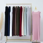 Dubai Abaya Women Plain Kaftan Maxi Dress Muslim Islamic Inner Vest Caftan Robe