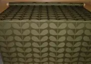 Orla Kiely Jacquard Stem Khaki Green Curtain Upholstery Cushion Cotton Fabric